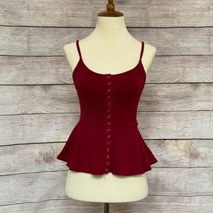 Urban Outfitters Cooperative Maroon Peplum Blouse